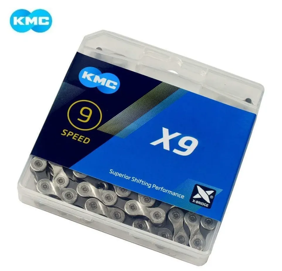 Цепь KMC, ( X-9) 9 скор. (116 звеньев) 6,6-6,7 мм, 1/2''x 11/128'', с замком, инд. упаковка